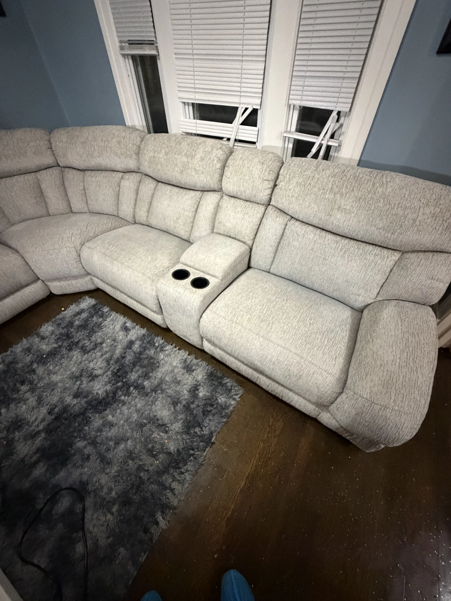 Same sectional sofa after professional cleaning