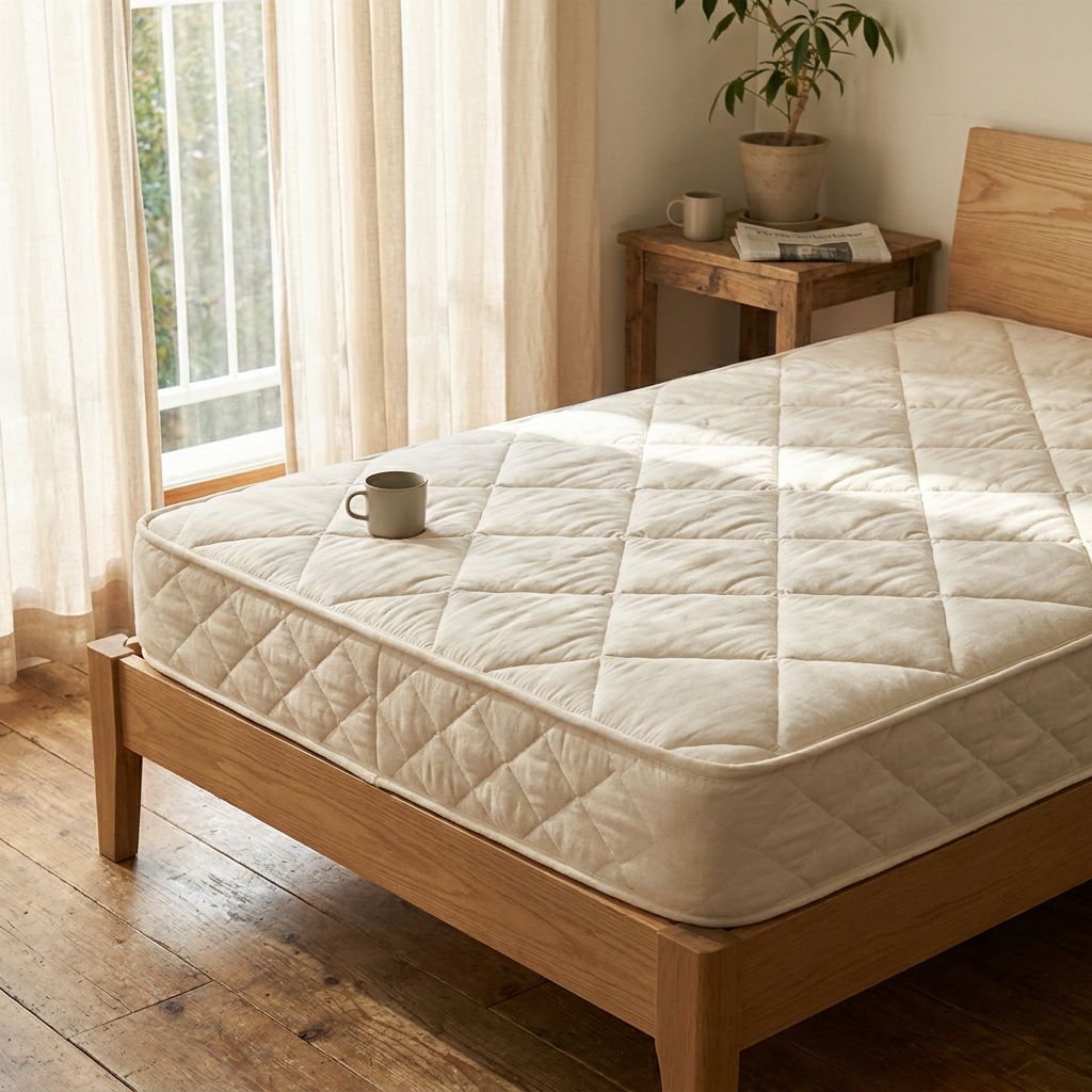 Clean mattress in a neutral, well-lit bedroom
